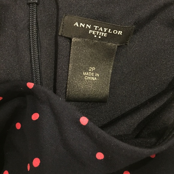 Ann Taylor Petite sleeveless dress black red - Picture 2 of 7